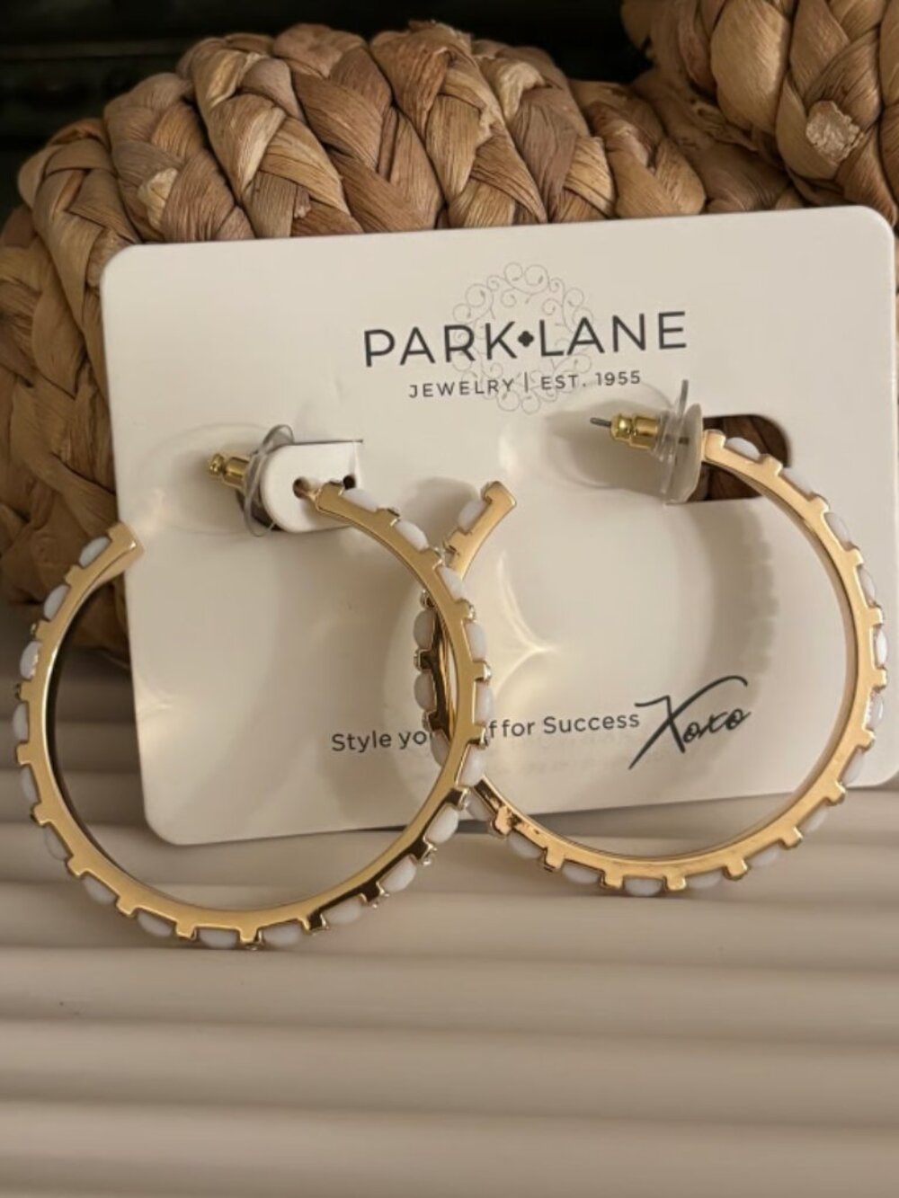 Park Lane "Raelynn" Sparkle Box Hoop Earrings